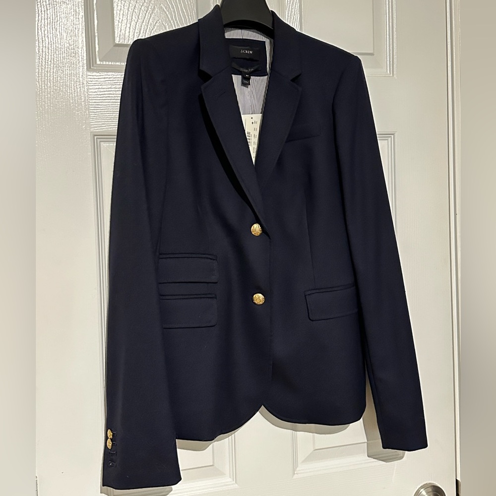 J Crew Navy School Boy Blazer Wool NWT Sz 8T